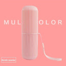 Pink cylindrical product with a strap on a pink background, featuring the text 'Nordic powder'.